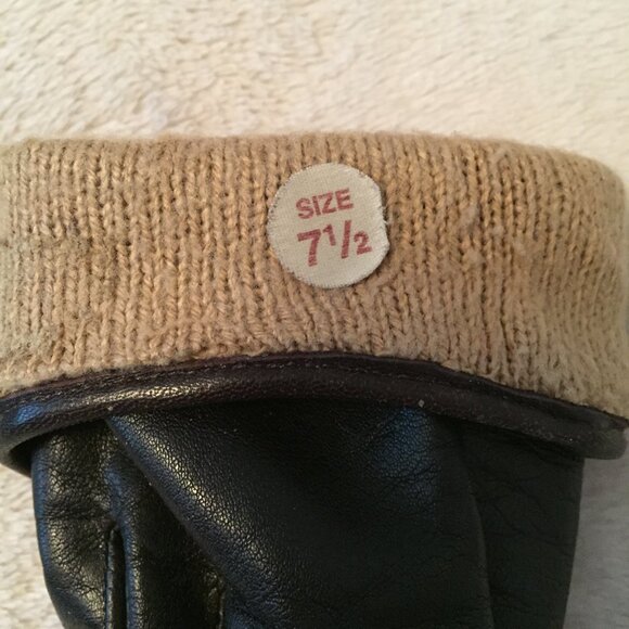 Black Leather gloves  sz 7.5 - Picture 6 of 8
